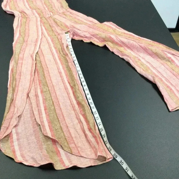 NWT Drew Womens Multi-Color Striped Linen Blend Tulip Wide Leg Jumpsuit‎ Small - Picture 5 of 12